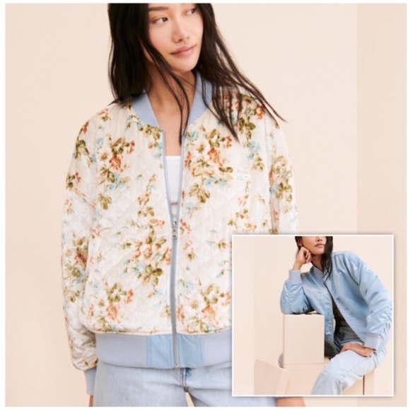 🎉FLASH SALE🎉 Urban outfitter Reversible Velvet Floral Bomber Jacket - Picture 2 of 11